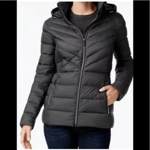 Michael Kors packable down jacket puffer Hooded Grey gunmetal XXS, PXS, PM